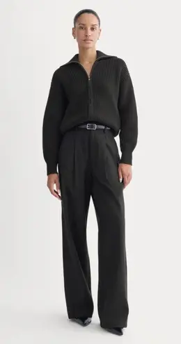 Everlane  The Full Zip Sweater in Everyday Cotton in Black, Size Small