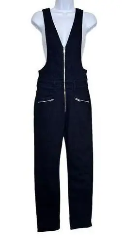 7 For All Mankind NWT‎  Denim Zip Front Jumpsuit Jean Overalls Dark Blue sz XS