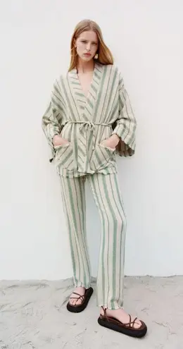 ZARA  The Beth Cotton Striped Pants