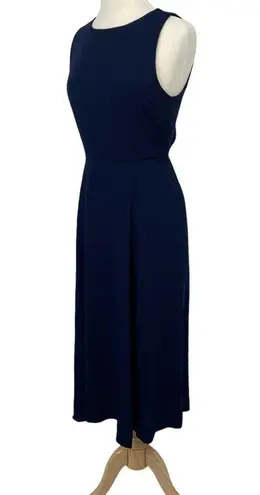 Babaton Aritzia Silky Sleeveless Maxi Midi Dress Cut Out Back Navy Blue Womens 8