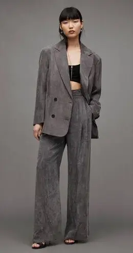 ALLSAINTS Womens Elle Blazer Double Breasted Lightweight Lined Grey Size 2 NEW