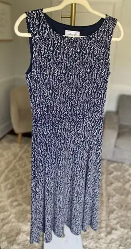 Jessica Howard Vintage Jessica H Ditsy Floral Midi Dress Navy Fit & Flare Elegant Wedding Party