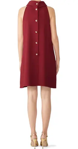 Sail To Sable STS  Burgundy Maternity Dress 10 Mini Shift Cowlneck Button Back