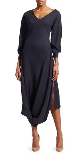Jacquemus Le Souk La Robe Madhia Long Sleeve Dress in Navy