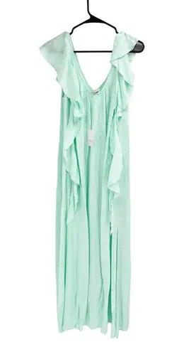 Zadig & Voltaire Reen Jacquard Leo Mint Ruffled Maxi Dress Size M New