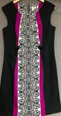 Emma & Michele Emma and Michelle 14 black sheath dress with magenta inset