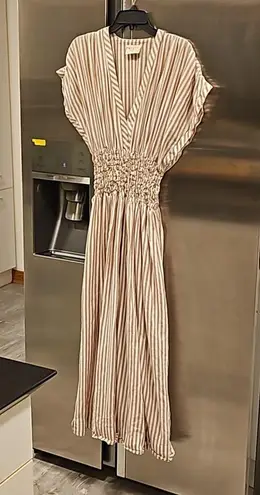 ๐MIRTH๐ Granada Dress ~ Bronze Stripe Print Medium Tan