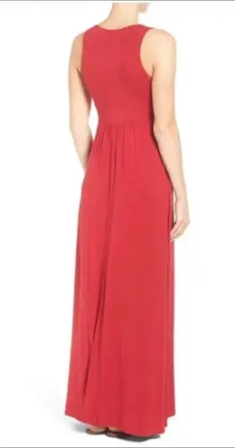 Caslon Red Maxi Dress Sleeveless Long Slit NWT S