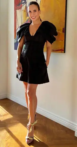 Aje Black Butterfly Sleeve Mini Dress