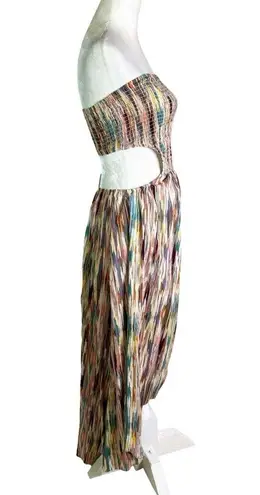 MISA Los Angeles MISA Myka Ikat Strapless Cutout Smocked Cotton Blend Dress Size S NWT