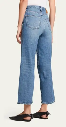 Toteme Flare Fit Denim High Waist Wide Leg Crop Jeans Washed Blue Size 25 EUC