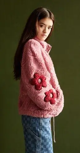 PacSun Flower Teddy Sherpa Jacket