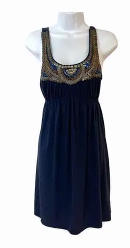 Bailey blue VTG Y2k sequins and bead dress Navy Blue S