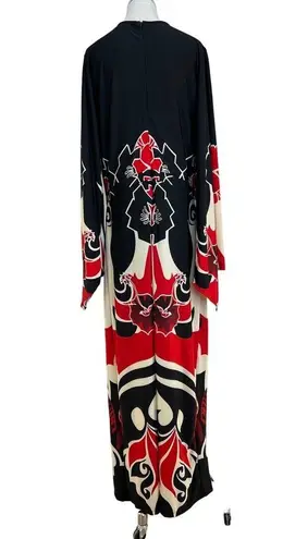 Ashley Stewart Romper Maxi Kimono Style Dress Printed Black