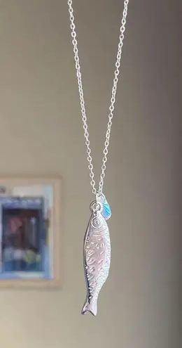 Handmade fully stainless steel fish boho funky chic necklace🌀🐟