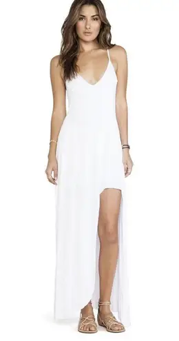 TYLIE Revolve Ivory High Low Tank Crochet Sleeveless Maxi Dress Size Large