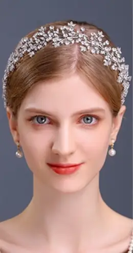 NWOT CZ Bridal Headband Comb Tiara Silver Wedding Hair Accessory Prom Pageant Silver