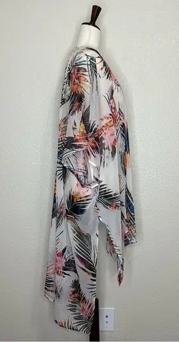 Rachel Roy Mystic Palm High-Low Open Front Soft Airy CoverUp, Sz Medium