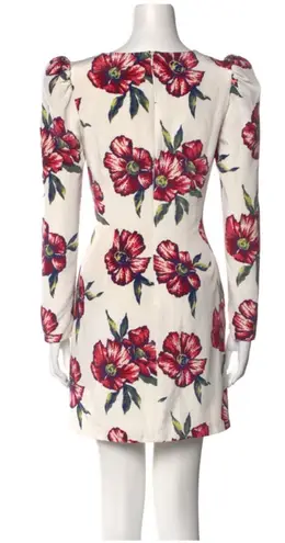 Rebecca De Ravenel 100% Silk Mini Dress White/Pink Floral Size 2 White