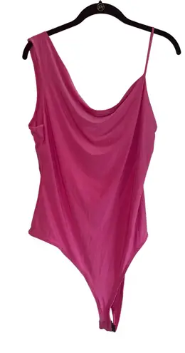 ALLSAINTS 21 Saints Shoulder Bodysuit Draped Cowl Neck Sleeveless Pink XL