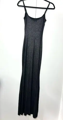 SKIMS Soft Lounge Slip Maxi Dress in Onyx Foil Glitter NWT