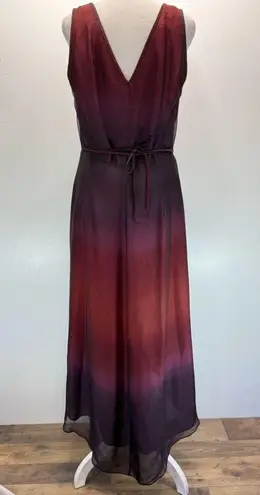 Kay Unger NEW  New York Burgundy to Deep Purple Ombré Sleeveless Wrap Dress Sz 10