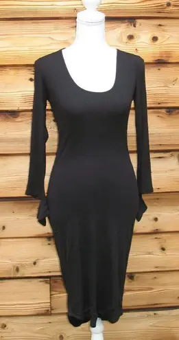 Monrow Black Midi Body Con Dress Black Size XS