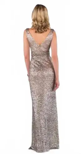 Sorella Vita Brushed Gold Sequined Gown Style 8686 Size 14