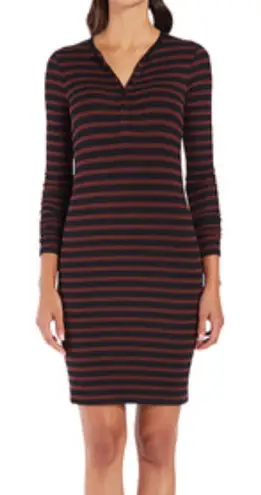 ATM Anthony Thomas Melillo LS Henley Dress Red