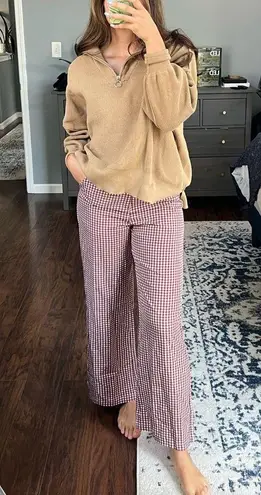 Checkered Pants with Pockets Red - Image 7