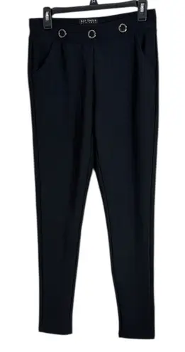 Kay Unger Grommet Accent Black Skinny Evening Pants size M