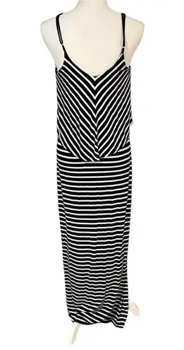 Mossimo Womens Striped Maxi Dress Size S Coastal Vacation Resort Sundress Casual Black