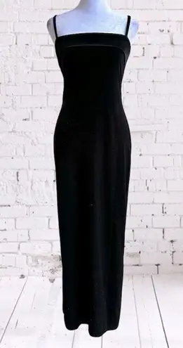 Jump VINTAGE 90s Apparel Co by Wendye Chaitin Velvet Fitted Maxi Dress Black 5/6
