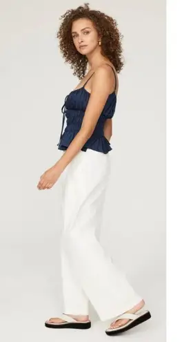 RTR sz 12 Staud solid white Luisa pocketed pants high rise trouser career