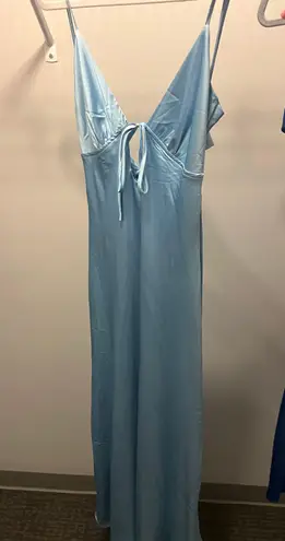 Pepper Mayo Blue Ice Satin Maxi Dress 