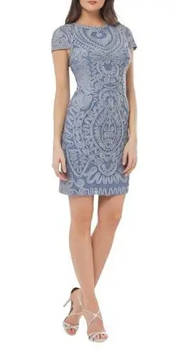 JS Collections SOUTACHE Ribbon Lace Mesh Stretch Sheath Dress Size 10