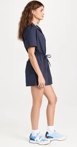 Sweaty Betty NWT Anytime Short Sleeve Romper Navy Blue Nylon Size Small