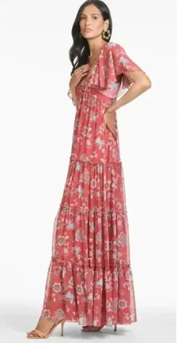 Sachin + Babi 💕 Kara Floral Print Tiered Maxi Dress Eastern Gouache Botanical 6