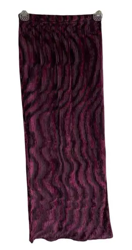 Ronny Kobo Collection Jay Velvet Maxi Skirt Purple wavy metallic size Pink Size XS