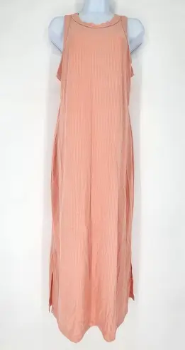 Ophelia Roe Peach Ribbed Tank Maxi Dress Women's Size Large