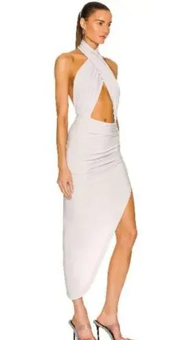 Norma Kamali Cross Halter Side Drape Gown