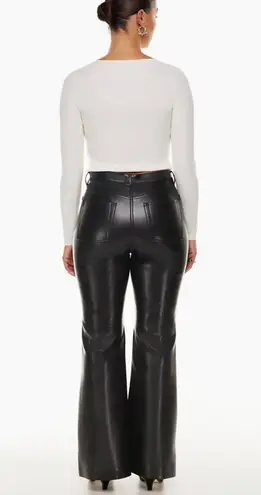 Wilfred Free Wilfred- The Melina Flare Pant Black Vegan Leather High-Rise