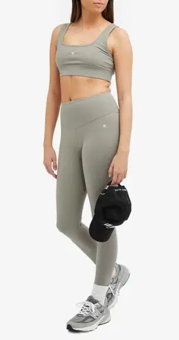 ANINE BING Sport Renae Logo Sports Bra Top in Dark Gray