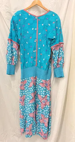 Vintage 80s Dress Jeanne Marc Avant Garde Designer Dress Size 6 Whimsical Blue