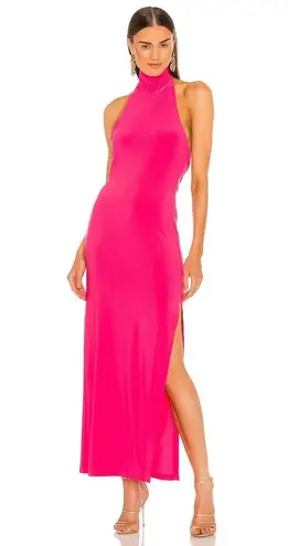 Norma Kamali Halter Turtle Gown in Rose Size L
