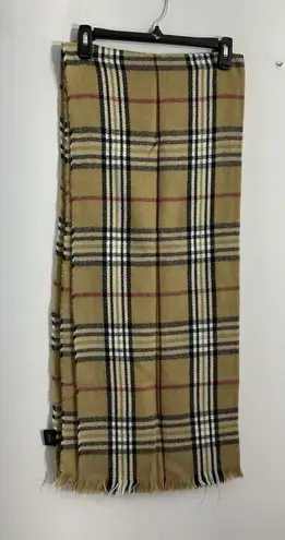 V Fraas Gold Black White Plaid Scarf