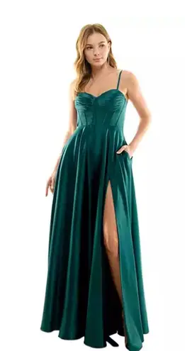 Macy's Dark Green Prom Dress