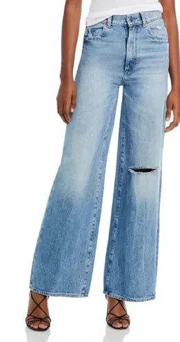 DL1961 Hepburn High Rise Wide Leg Distressed Salton Sea Jeans Denim Blue 32