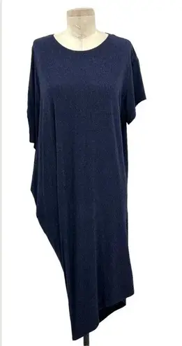 Kit and Ace Drape Wave Navy Blue Asymmetric T