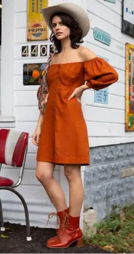 💕SPELL & THE GYPSY💕 Rani Mini Dress ~ Copper Medium M NWT Brown